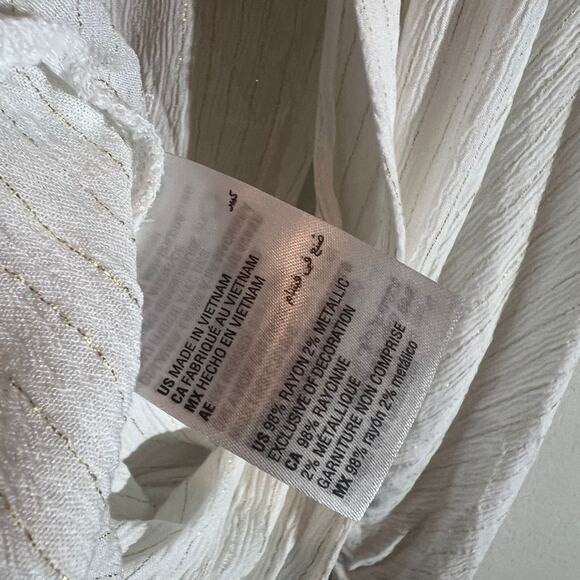 Inc Womens Open Front Cardigan Sweater Women's Sz L Metallic White Tie Waist NEW - Picture 5 of 5